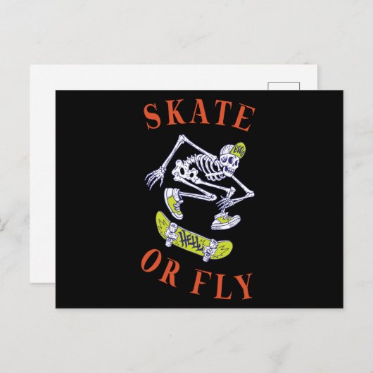 Schaats- of vliegkeletskateboarder briefkaart