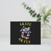 Schaats- of vliegkeletskateboarder briefkaart (Staand voorkant)