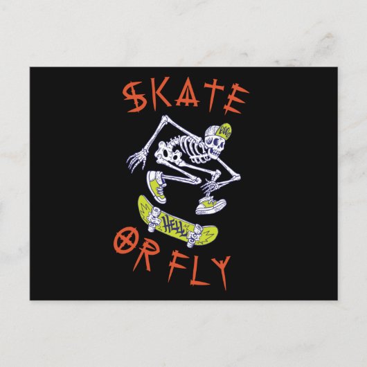 Schaats- of vliegkeletskateboarder briefkaart (Voorkant)