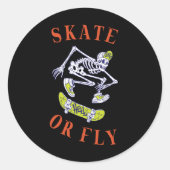 Schaats- of vliegkeletskateboarder ronde sticker (Voorkant)