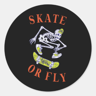 Schaats- of vliegkeletskateboarder ronde sticker