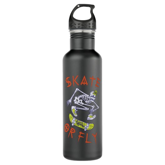 Schaats- of vliegkeletskateboarder waterfles (Voorkant)