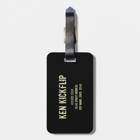 Schaats Olli  ontwerp voor skaters Bagagelabel (Achterkant verticaal)