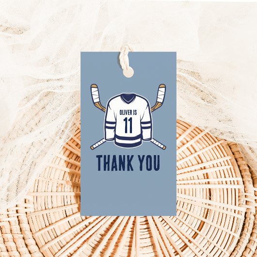 Schaats op Over Ice Hockey Bedankt Label Cadeaulabel