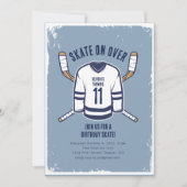 Schaats op Over Ice Hockey Verjaardagsuitnodiging Kaart (Voorkant)