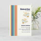Schaats op Over-Ice-Skating Retro Verjaardag Kaart (Staand voorkant)
