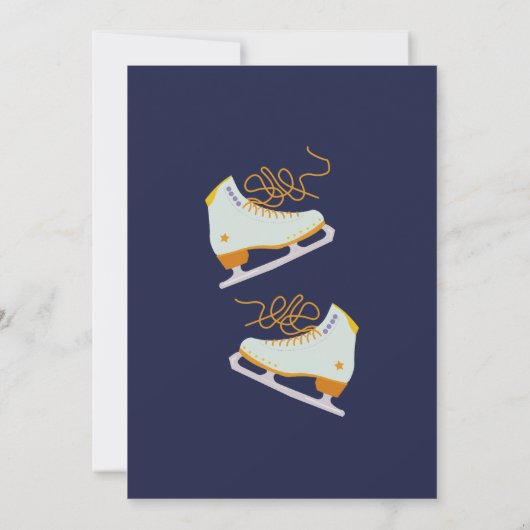 Schaats op Over-Ice-Skating Retro Verjaardag Kaart (Achterkant)