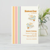 Schaats op Over-Ice-Skating Retro Verjaardag Kaart (Staand voorkant)