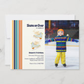 Schaats op Over Ice-Skating Retro Verjaardagsfoto Kaart (Voorkant)