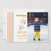 Schaats op over-schaatsen Retro verjaardagsuitnodi Kaart (Voorkant)