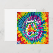 Schaats op roller schaatsbaan Tie Dye Hippie Kaart (Voorkant / Achterkant)