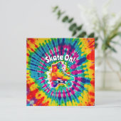 Schaats op rollerbaan Tie Dye Hippie Kaart (Staand voorkant)