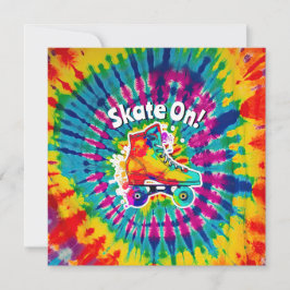 Schaats op rollerbaan Tie Dye Hippie Kaart