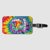 Schaats op rolschaatsbaan stropdas dye hippie bagagelabel (Voorkant (horizontaal))