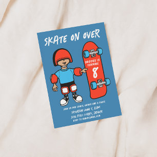 Schaats over Skateboarden Themafeest Uitnodigen Kaart
