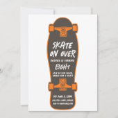 Schaats over Skateboarden Themafeest Uitnodigen Kaart (Voorkant)