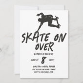 Schaats over Skateboarden Themafeest Uitnodigen Kaart (Voorkant)