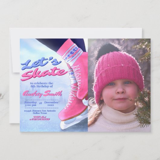 Schaats over - Winter Schaatsfeest met foto Kaart (Voorkant)