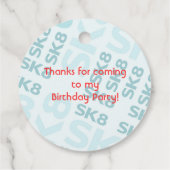 Schaats Park Fun Boy Verjaardagsfeestje Bedankjes Labels (Achterkant)