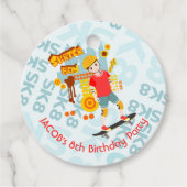 Schaats Park Fun Boy Verjaardagsfeestje Bedankjes Labels (Voorkant)