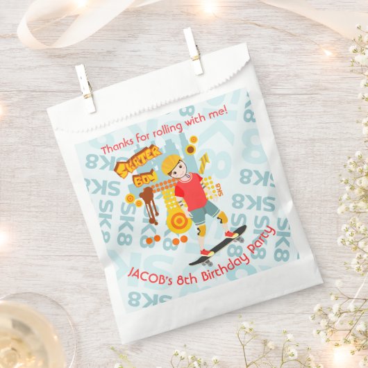 Schaats Park Fun Boy Verjaardagsfeestje Bedankzakje (Geknipt)