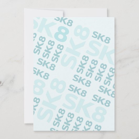 Schaats Park Fun Boy Verjaardagsfeestje Kaart (Achterkant)