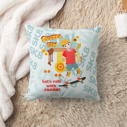 Schaats Park Fun Boy Verjaardagsfeestje Kussen (Deken)