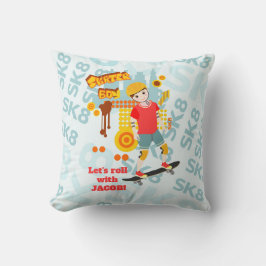 Schaats Park Fun Boy Verjaardagsfeestje Kussen