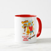 Schaats Park Fun Boy Verjaardagsfeestje Mok (Voorkant rechts)