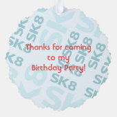 Schaats Park Fun Boy Verjaardagsfeestje Ornament Kaart (Achterkant)