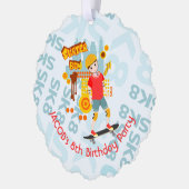 Schaats Park Fun Boy Verjaardagsfeestje Ornament Kaart (Links)