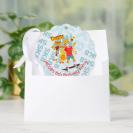 Schaats Park Fun Boy Verjaardagsfeestje Ornament Kaart