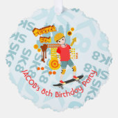 Schaats Park Fun Boy Verjaardagsfeestje Ornament Kaart (Voorkant)