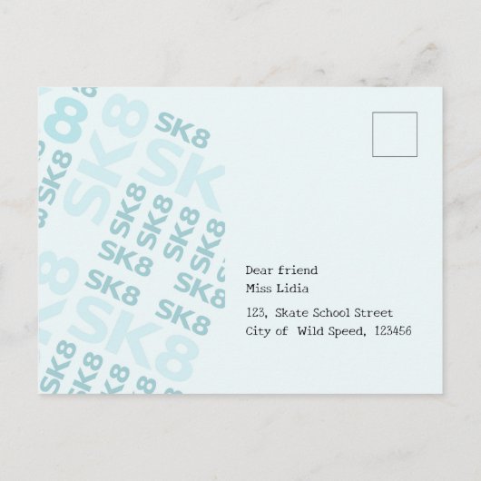 Schaats Park Fun Boy Verjaardagsfeestje Uitnodiging Briefkaart (Achterkant)