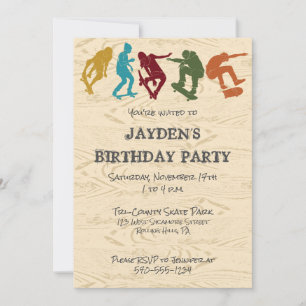 Schaats Park Skateboarden Thleeen Boys Birthday Kaart