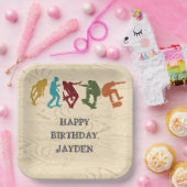 Schaats Park Skateboarden Thleeen Boys Birthday Papieren Bordje (Feest)