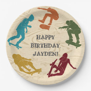 Schaats Park Skateboarden Thleeen Boys Birthday Papieren Bordje