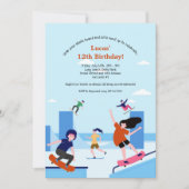 Schaats Park Verjaardagsfeestuitnodiging Kaart (Voorkant)