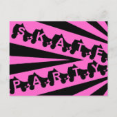 schaats partij: jaren '80 retro uitnodiging briefkaart (Voorkant)