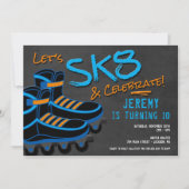 Schaats Party Invitation, Roller Skating Kaart (Voorkant)