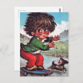 Schaats Petit Poulbot Briefkaart (Voorkant / Achterkant)