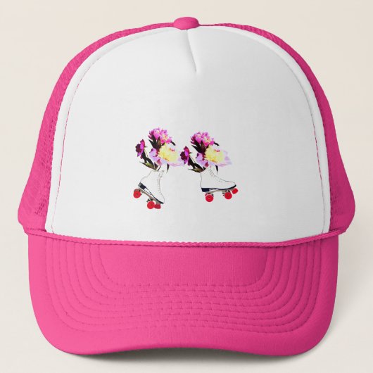 Schaats & Pioen Trucker Hoed Pet (Voorkant)