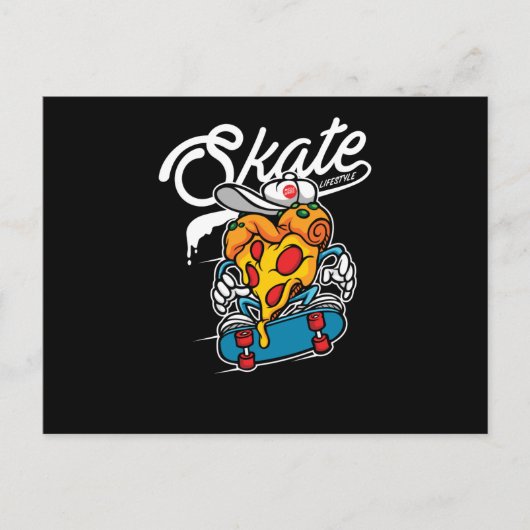 Schaats Pizza Briefkaart (Voorkant)