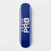 Schaats Pro Photo Gestreept Blauw & Wit Persoonlijk Skateboard (Voorkant)