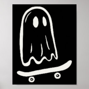 Schaats Rad Skate Ghost Halloween Skateboarden Poster