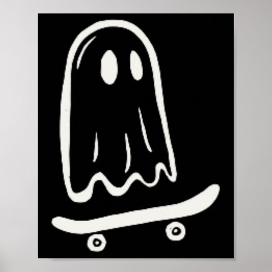 Schaats Rad Skate Ghost Halloween Skateboarden Poster (Voorkant)