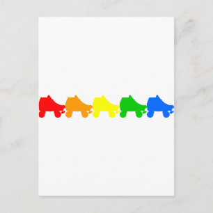 schaats regenboog briefkaart