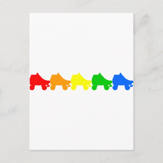 schaats regenboog briefkaart (Voorkant)