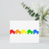 schaats regenboog briefkaart (Staand voorkant)