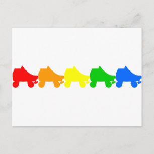 schaats regenboog briefkaart